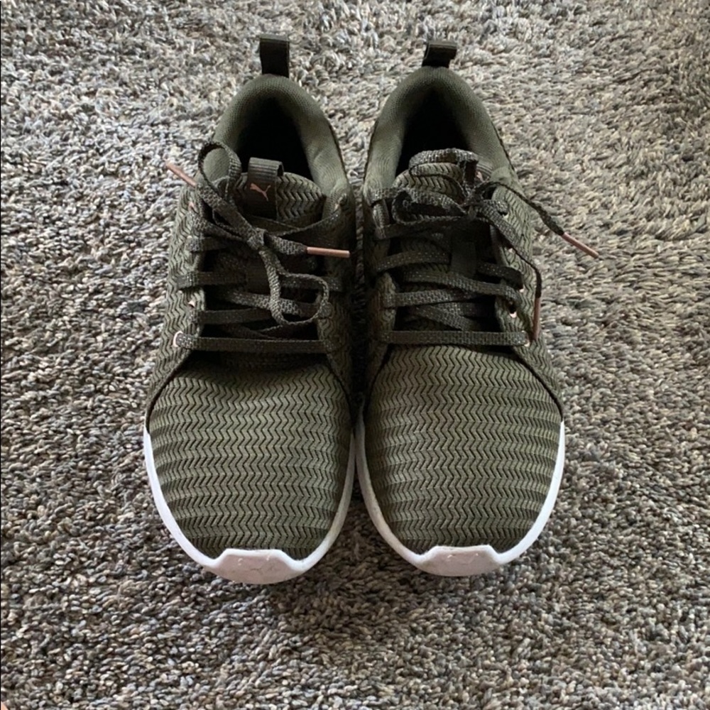 Green puma shoes